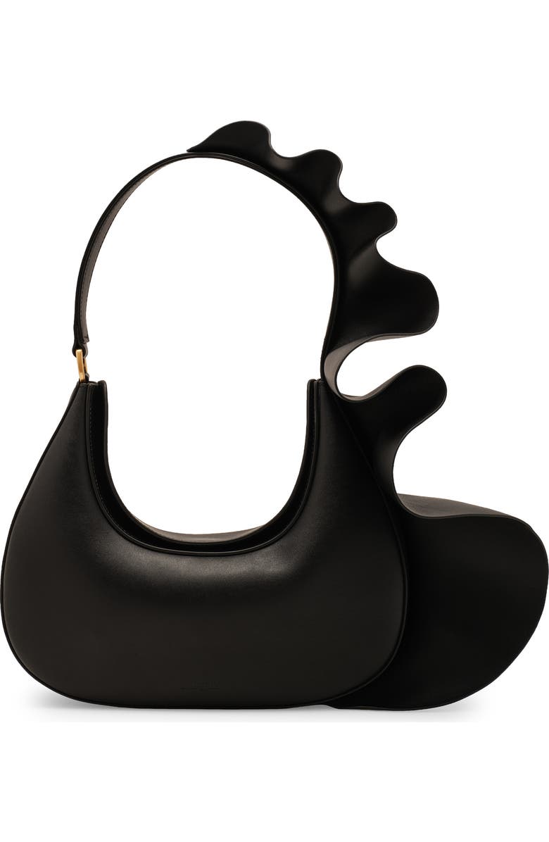 Cult Gaia Zoella Leather Shoulder Bag, Main, color, Black