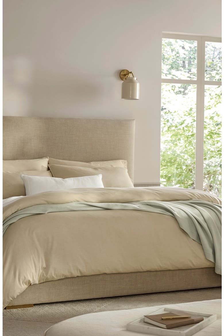 Signature Vintage Washed Organic Cotton Duvet Cover & Shams Set, Alternate, color, VINTAGE SAND