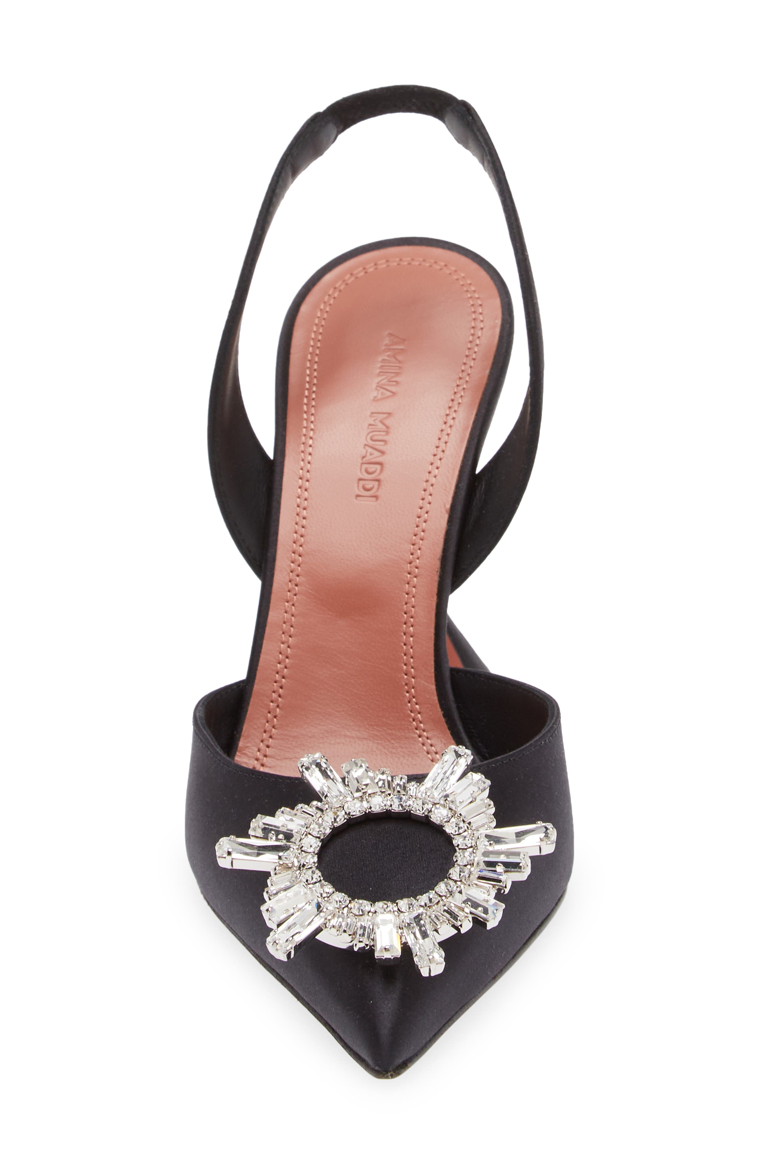 Amina Muaddi Begum Glass Pointed Toe Slingback Pump, Alternate, color, 