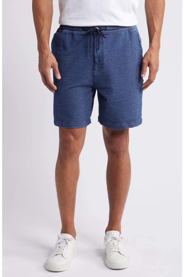 Clint Elastic Waist Stripe Stretch Cotton Shorts, Main, color, DARK STRIPE ATHLETIC