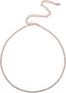 GLAZE JEWELRY Round-Cut CZ Tennis Choker Necklace