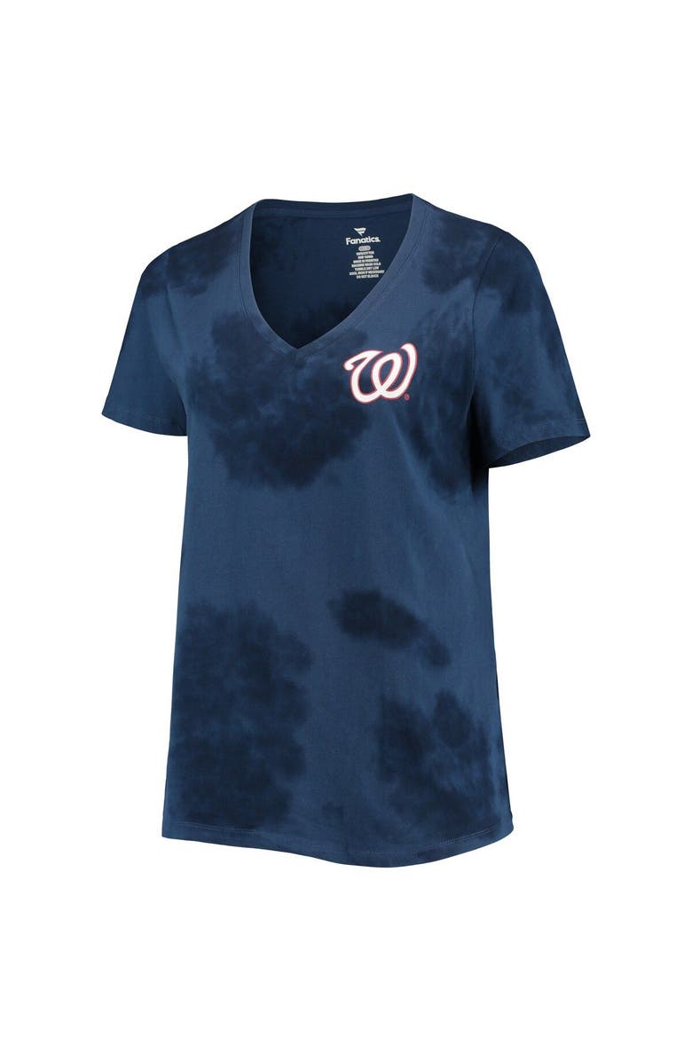 PROFILE Women's Navy Washington Nationals Plus Size Cloud V-Neck T-Shirt, Alternate, color, 