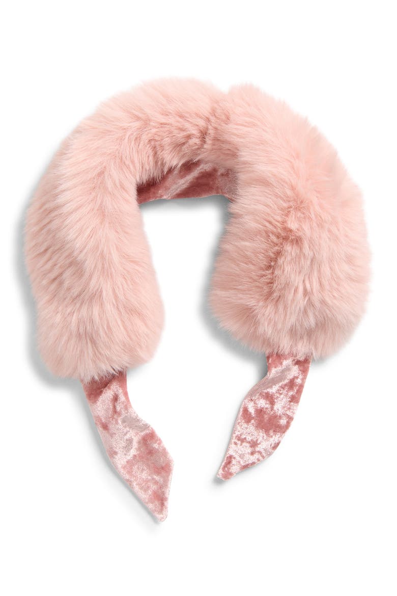 Kids' Faux Fur Scarf, Main, color, IVORY