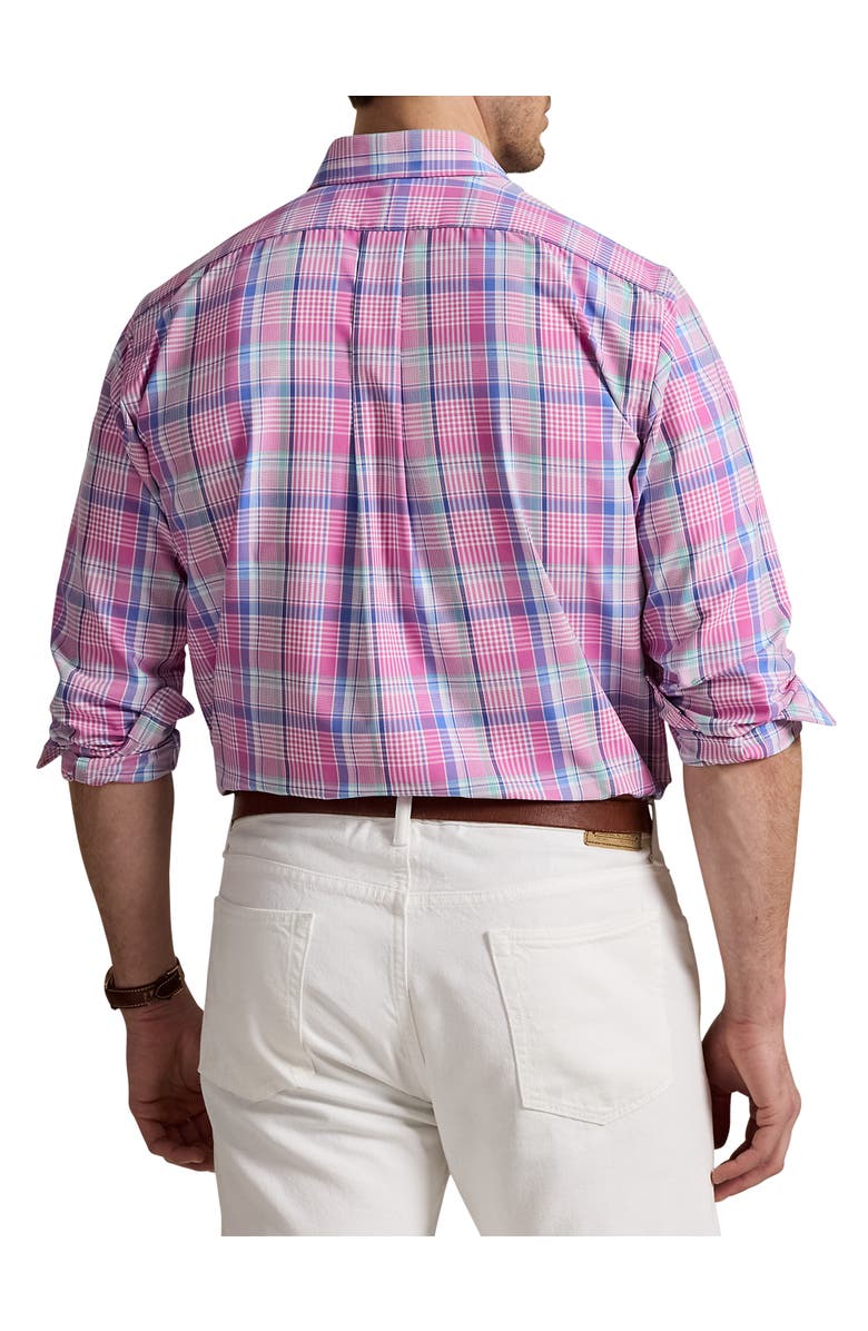 Polo Ralph Lauren Big & Tall Performance Oxford Sport Shirt, Alternate, color, Pink Blue