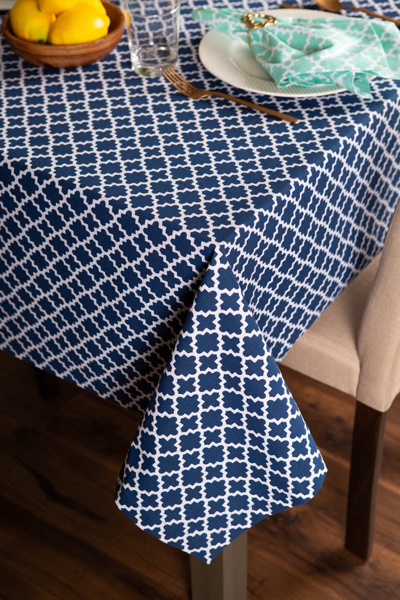 Lattice Print Tablecloth, Alternate, color, Nautical Blue
