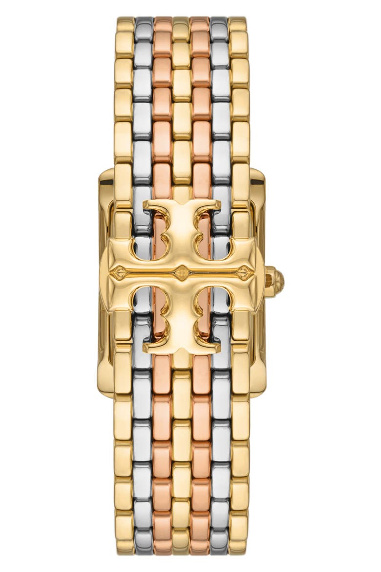 Eleanor Stainless Steel Bracelet Watch, 25mm x 34mm, Alternate, color, TRI-TONE