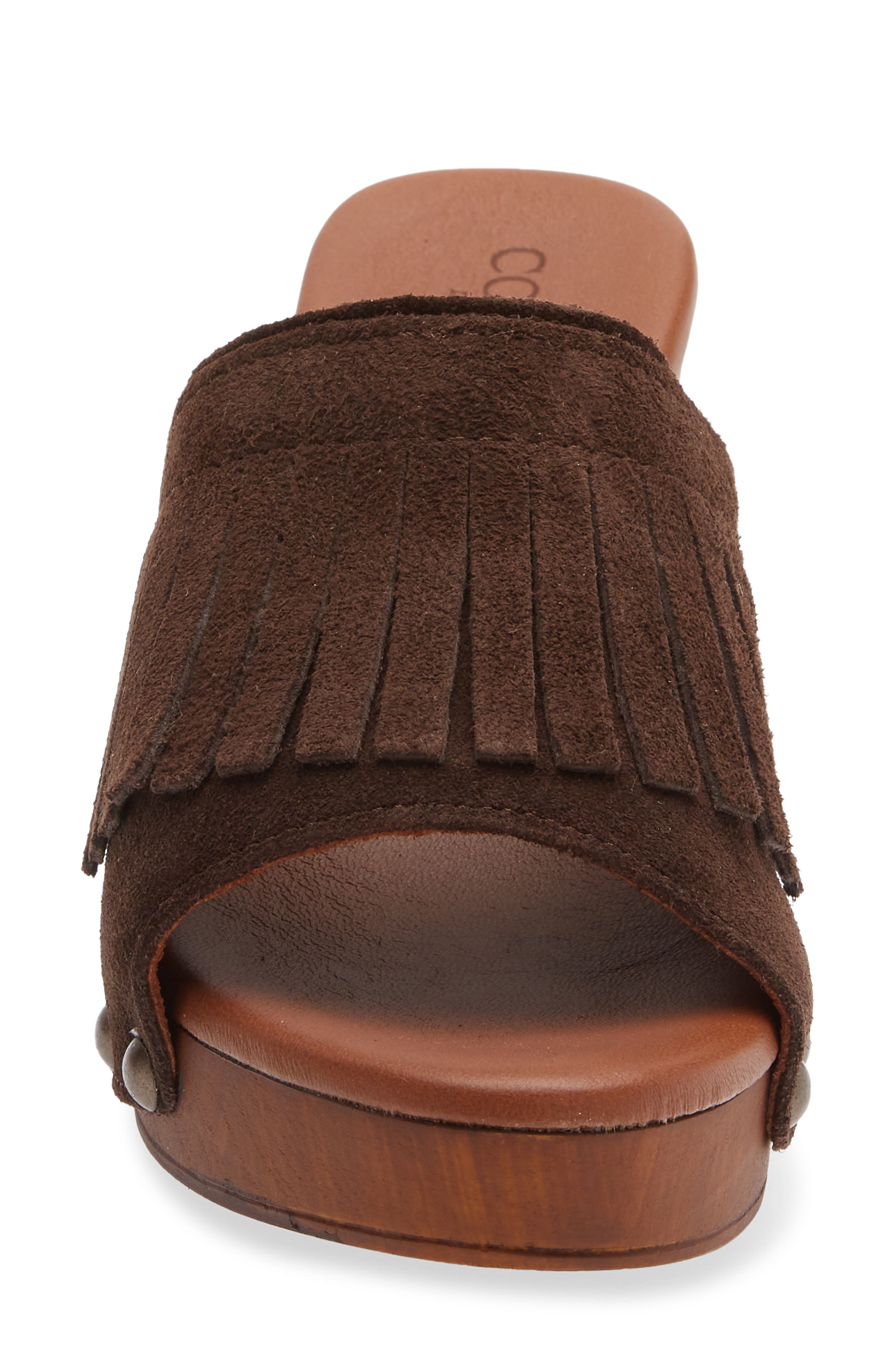 Wesley Platform Slide Sandal, Alternate, color, CACAO SUEDE