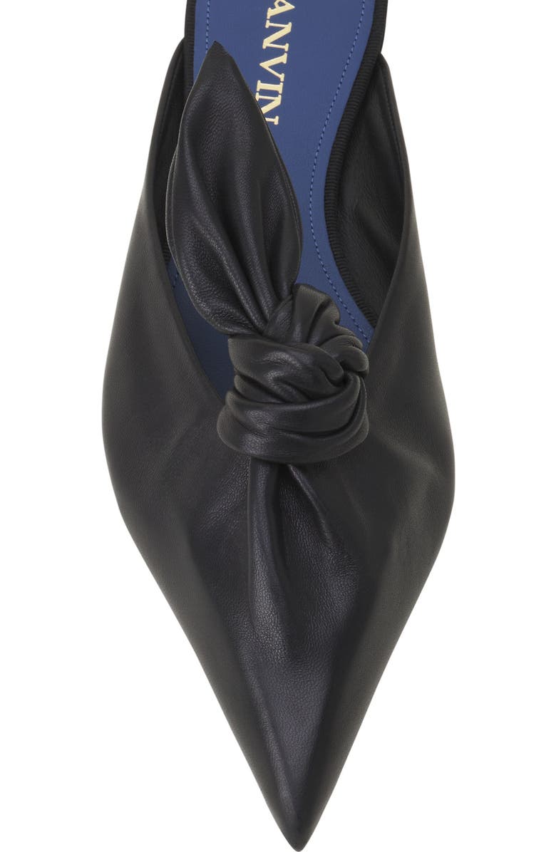 Lanvin Midnight Step Leather Bow Mule, Alternate, color, Black