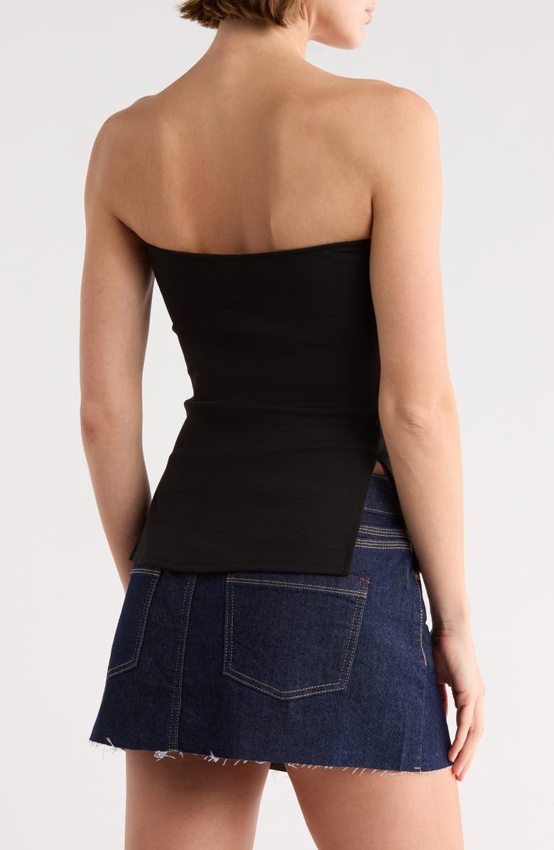 Madden Girl Split Hem Tube Top, Alternate, color, Black