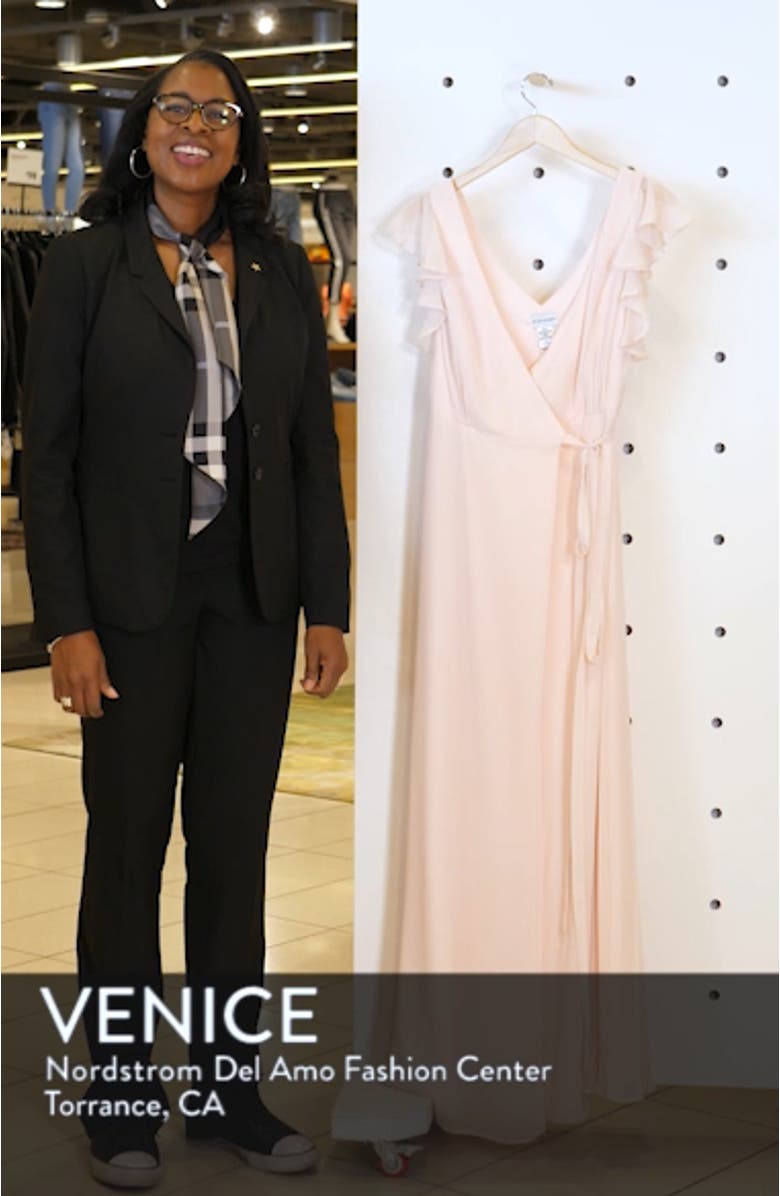 Ruffle Sleeve Chiffon Wrap Gown, sales video thumbnail