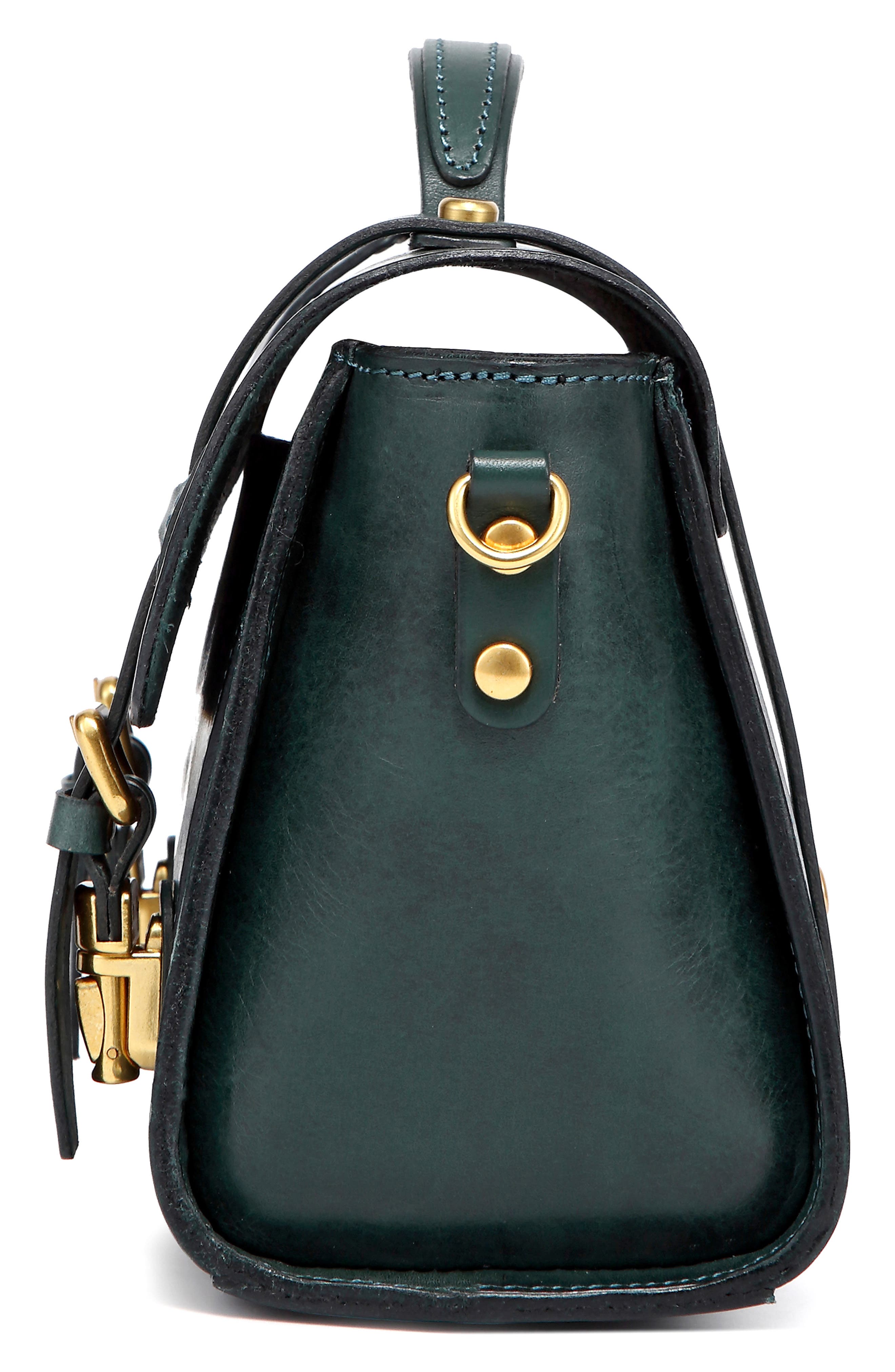 Ficus Leather Mini Satchel, Alternate, color, TEAL