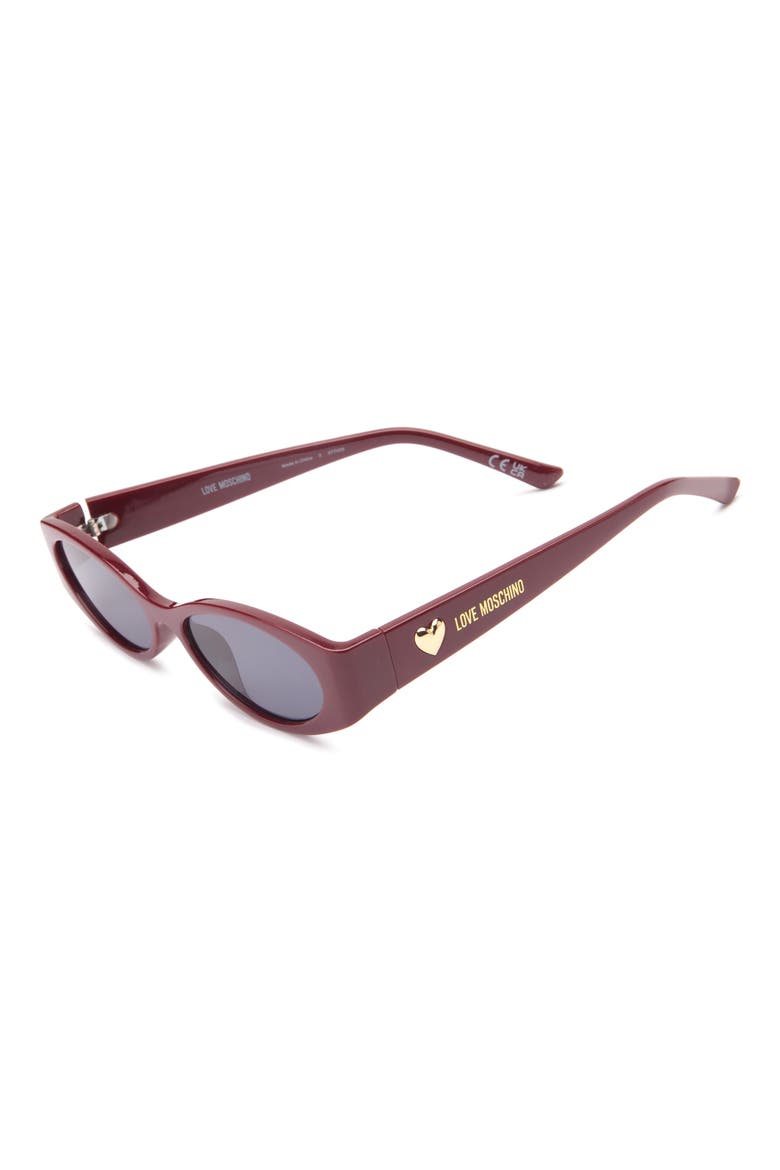 LM101 Small Oval Cat Eye Sunglasses, Alternate, color, BURGUNDY OPAQUE