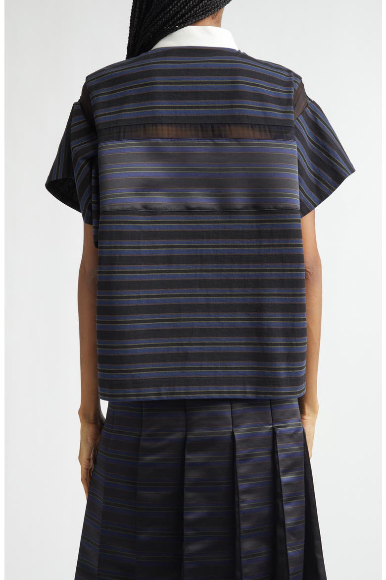 Stripe T-Shirt, Alternate, color, BLACK/ NAVY