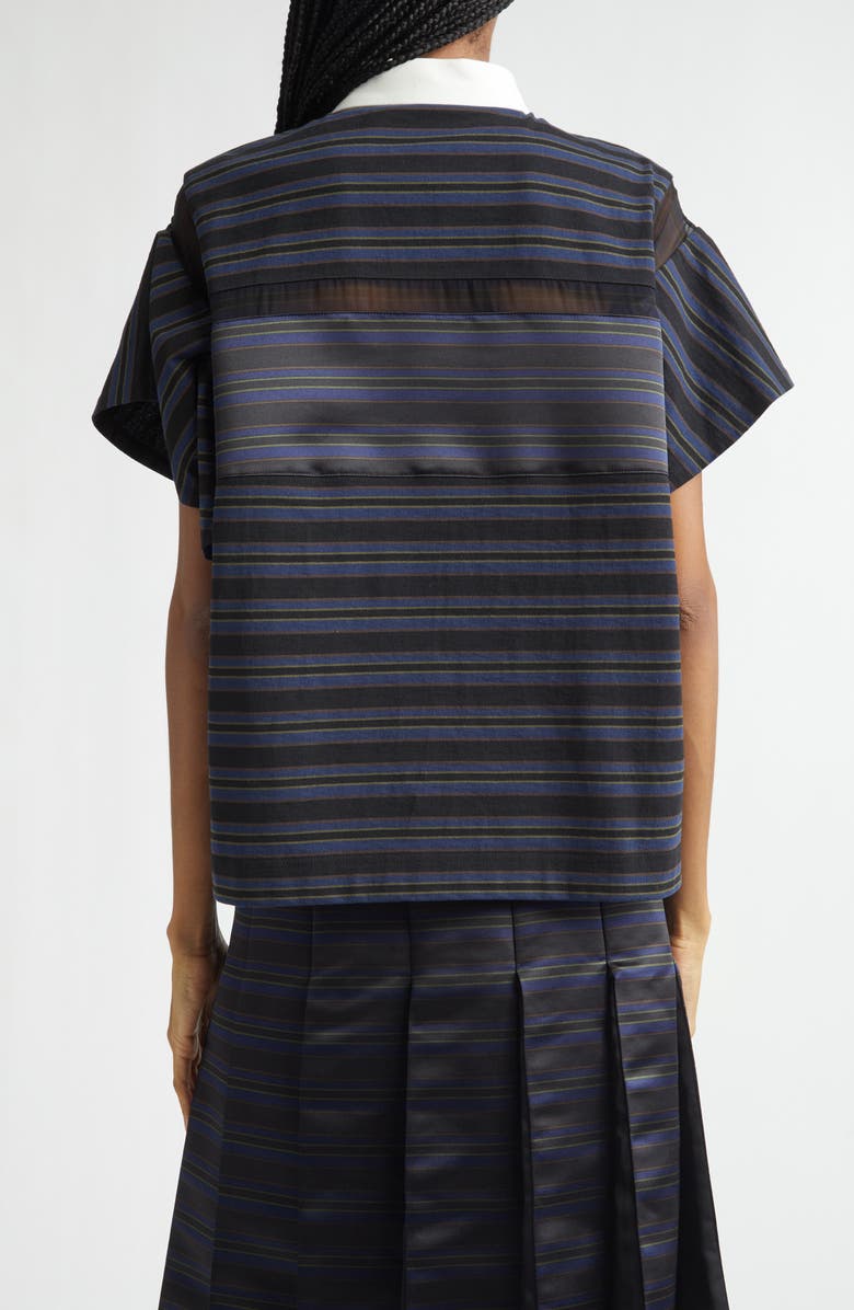Sacai Stripe T-Shirt, Alternate, color, Black/ Navy