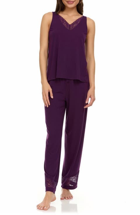 Franny Lace Trim Tank & Pants Pajamas