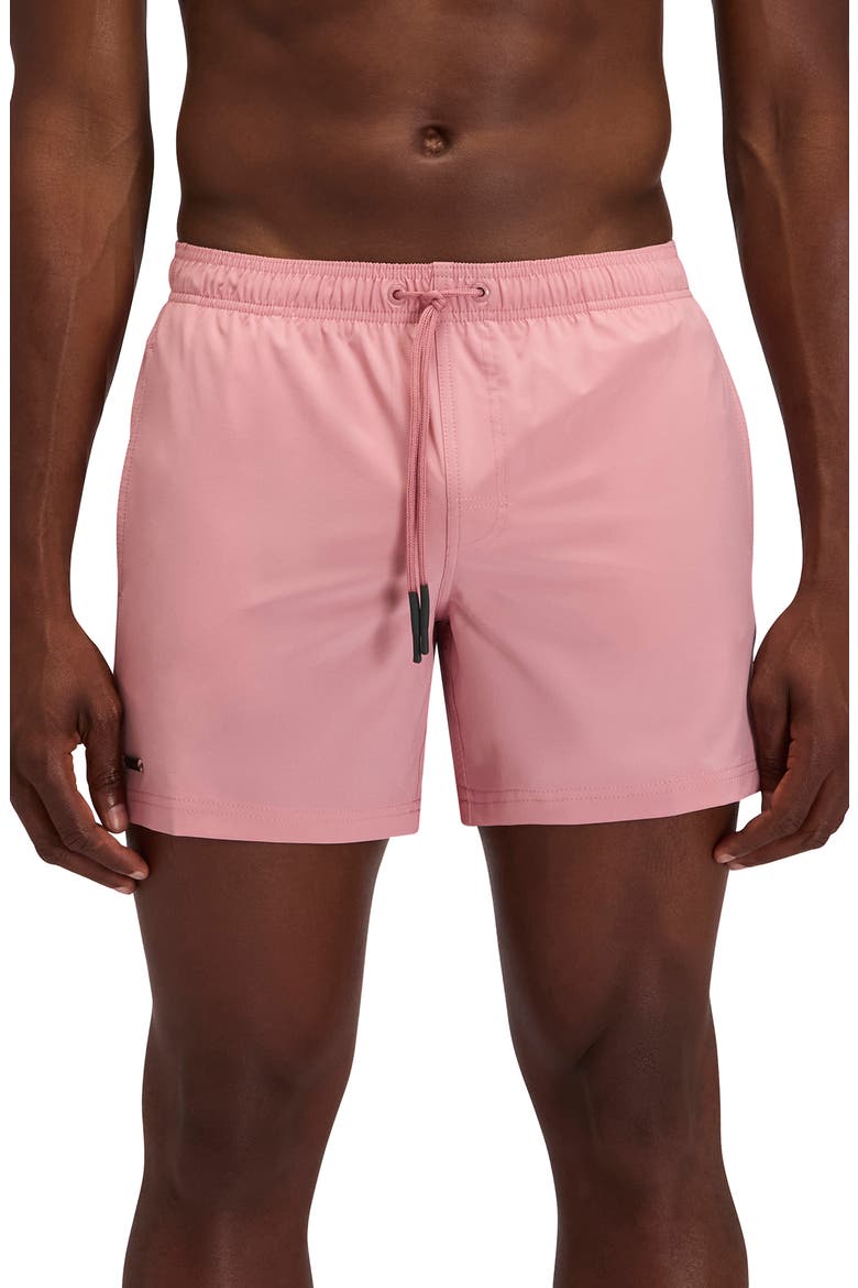 Solid Swim Trunks, Main, color, ROSE PETAL