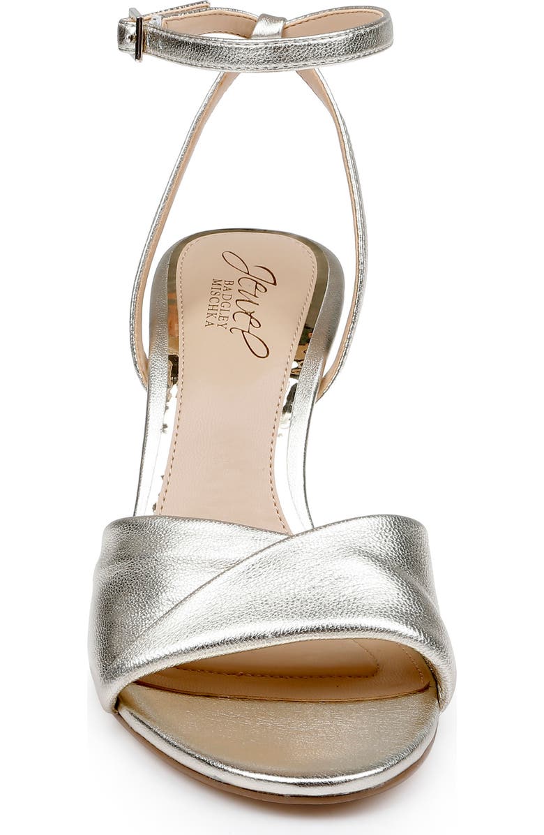 Jewel Badgley Mischka Kaia Ankle Strap Sandal, Alternate, color, Gold Leath