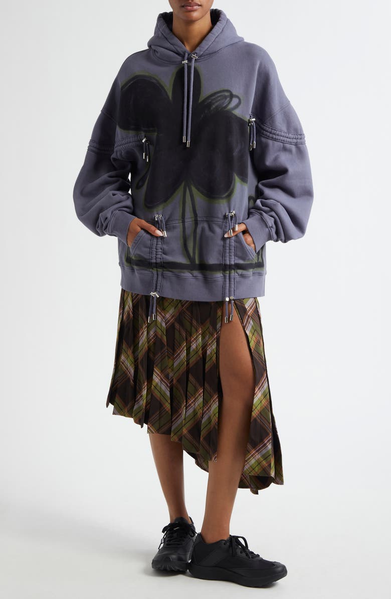 Collina Strada Long Drizzle Tapenade Plaid Cotton Flannel Skirt, Alternate, color, Tapenade Plaid