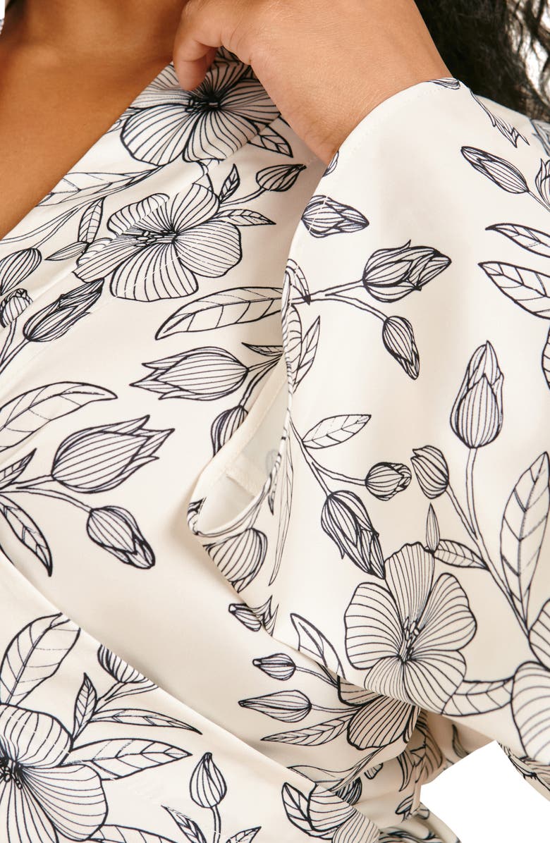 11 Honoré Esther Floral Long Sleeve Wrap Top, Alternate, color,