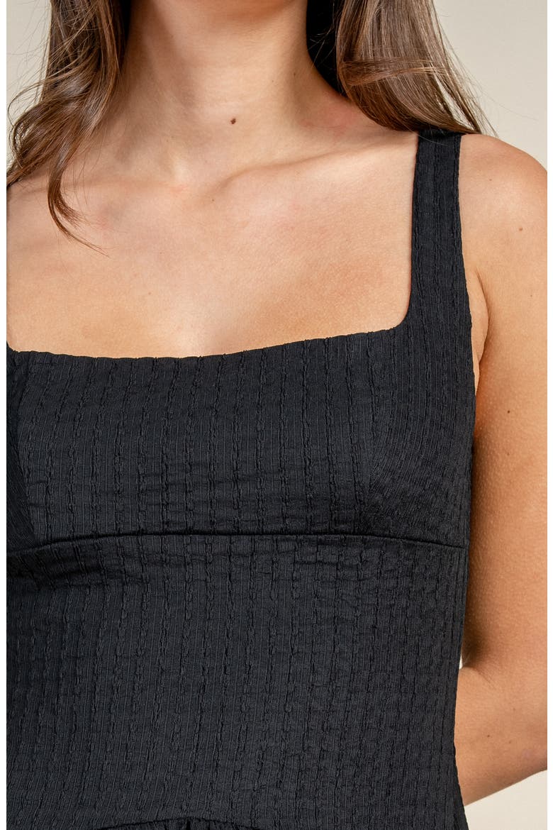 Square Neck Drop Waist Knit Maxi Dress, Alternate, color, BLACK