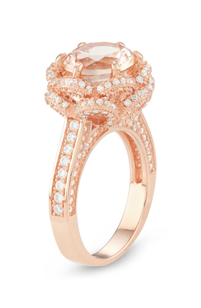 FZN Halo Cubic Zirconia Ring, Alternate, color, Pink