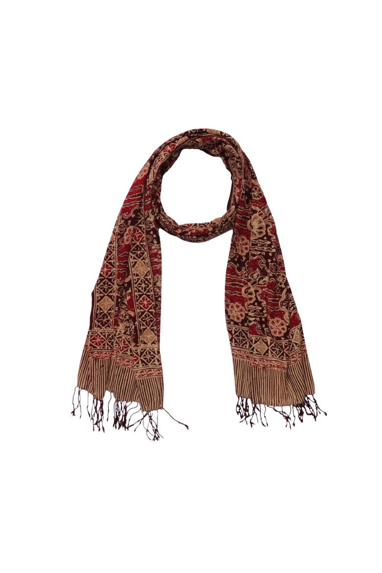 Handmade Batik Scarf, Main, color, Sunlit Garden