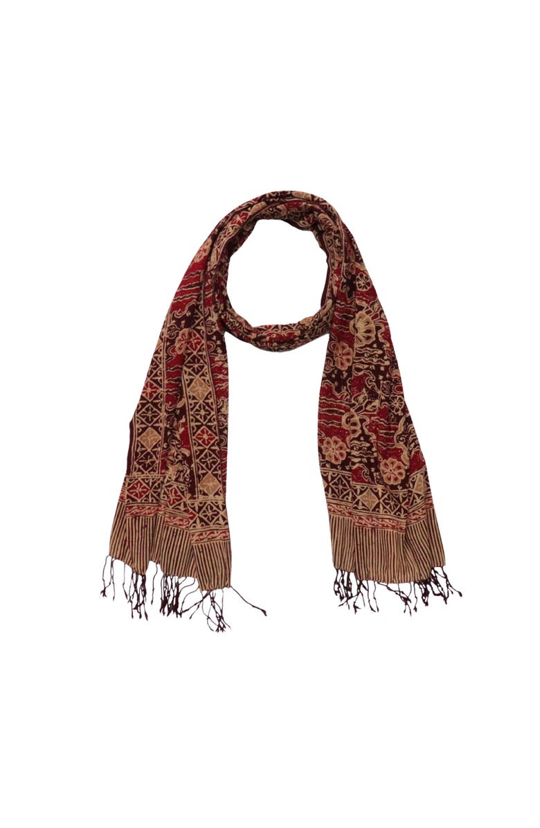 Kasih Co-op Handmade Batik Scarf, Main, color, Sunlit Garden