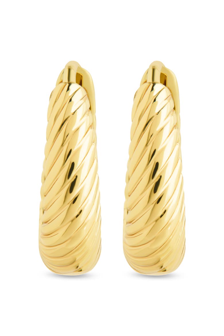 Fairley Oval Textured Huggie Hoop Earrings, Alternate, color, GOLD