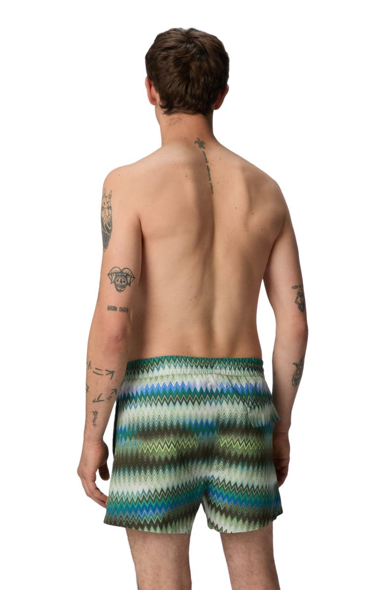 Missoni Swim Shorts With Gradient Micro Zigzag Print, Alternate, color,