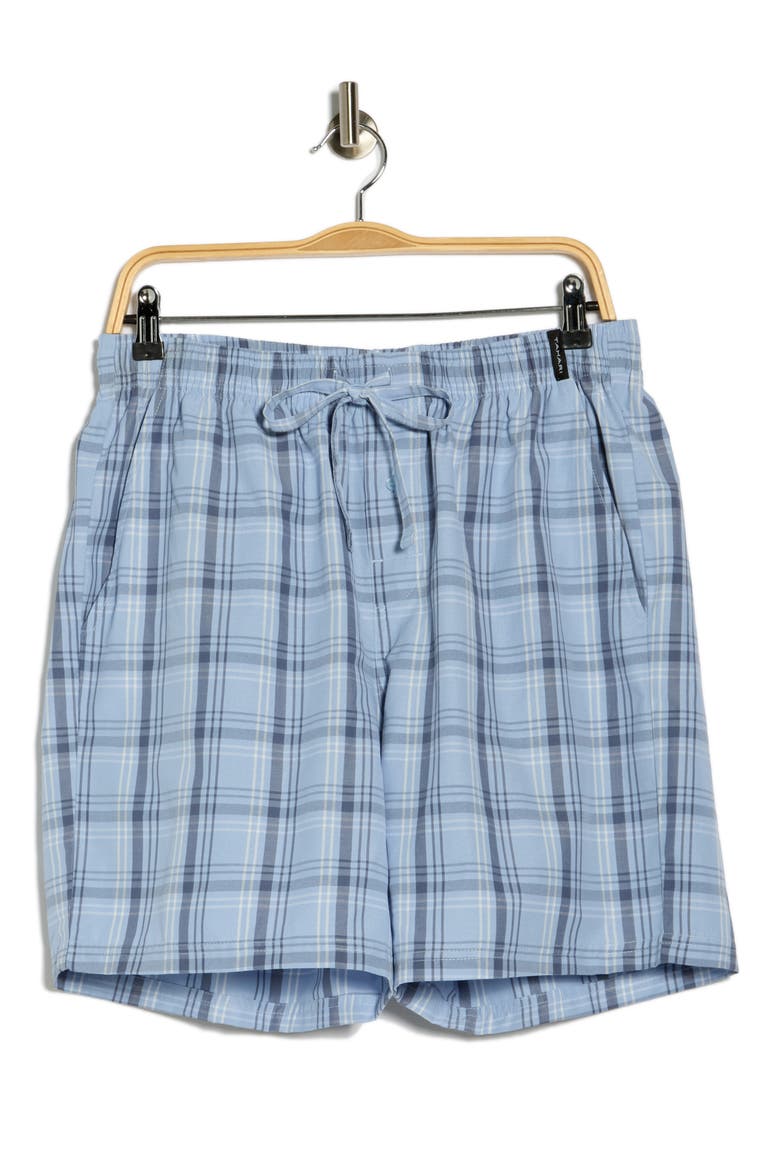 Plaid Pajama Shorts, Alternate, color, BRUNNERA BLUE