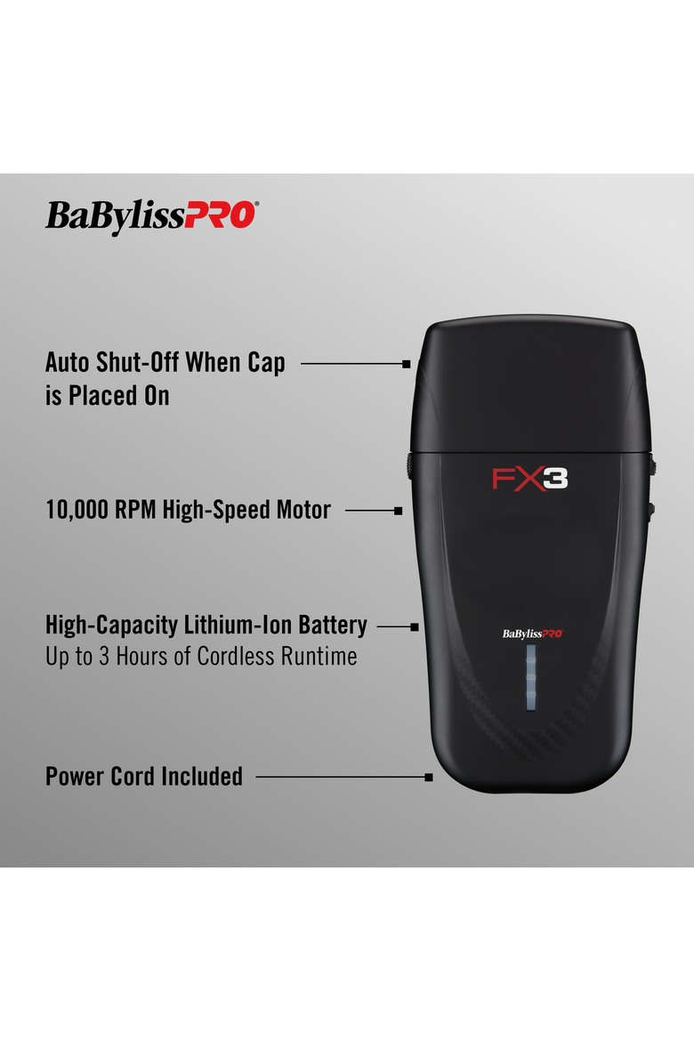 FX3 Professional High-Speed Foil Shaver, Alternate, color, Black