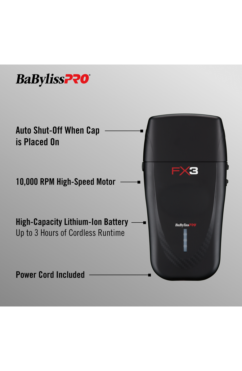 BaBylissPRO FX3 Professional High-Speed Foil Shaver, Alternate, color, Black