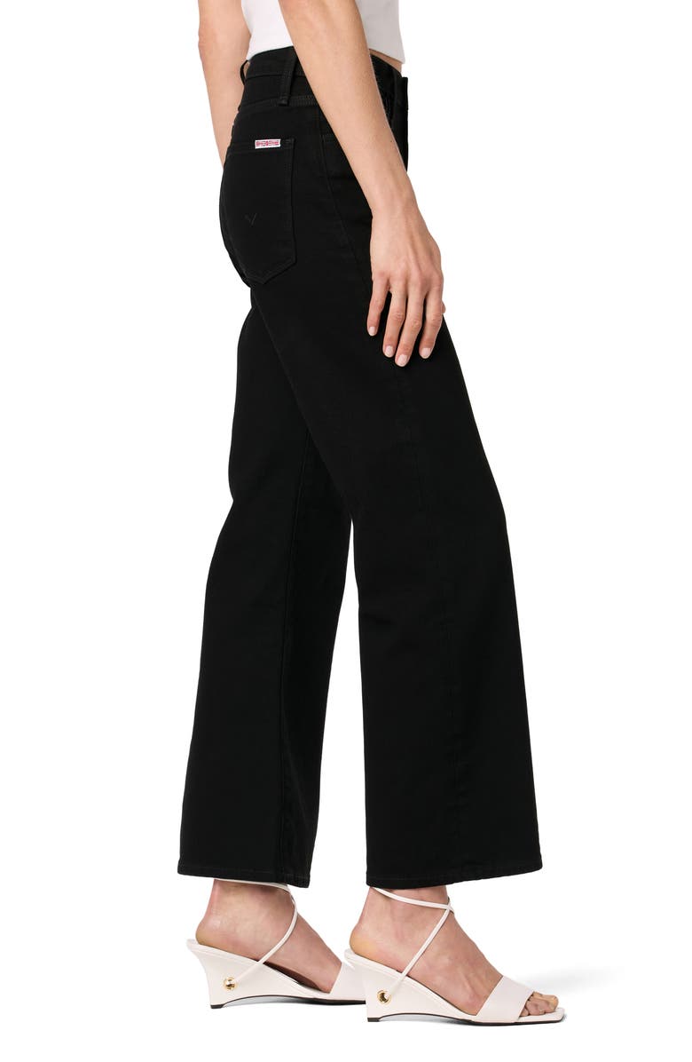 Hudson Jeans Rosalie High Waist Crop Wide Leg Jeans, Alternate, color, Black Rinse H2