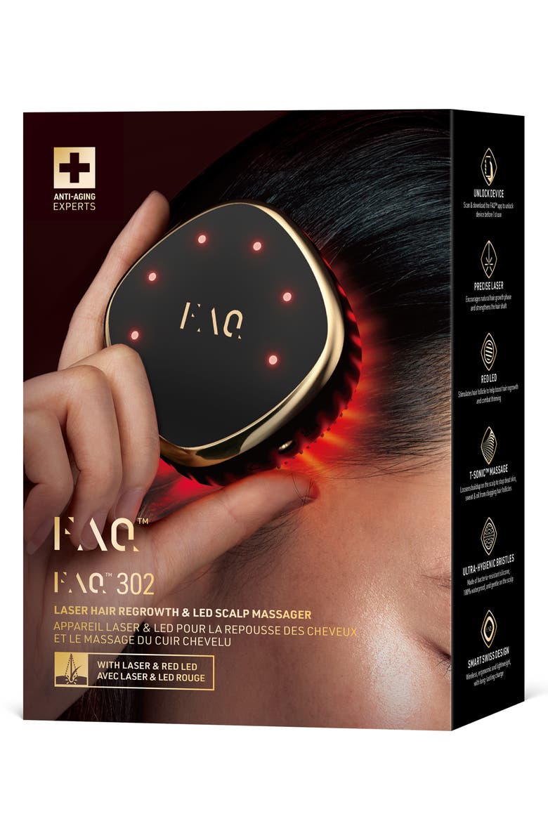 FOREO FAQ<sup>™</sup> 302 LED Scalp Massage Device, Alternate, color, Black