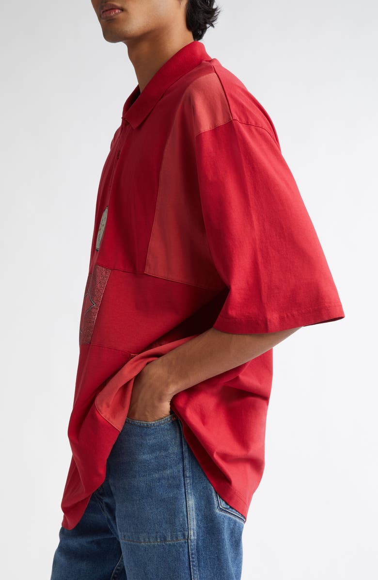 Martine Rose Panel Oversize Polo, Alternate, color, 
