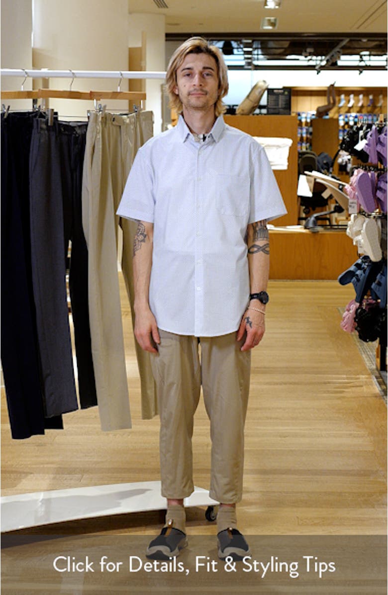 Leeward Trim Fit Neat Short Sleeve Button-Up Shirt, sales video thumbnail