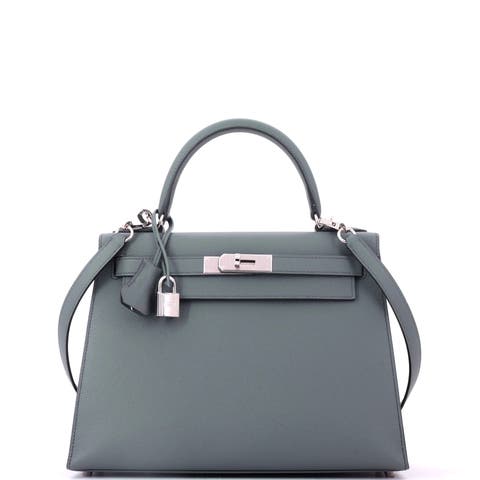 Kelly Handbag Green Epsom with Palladium Hardware 28