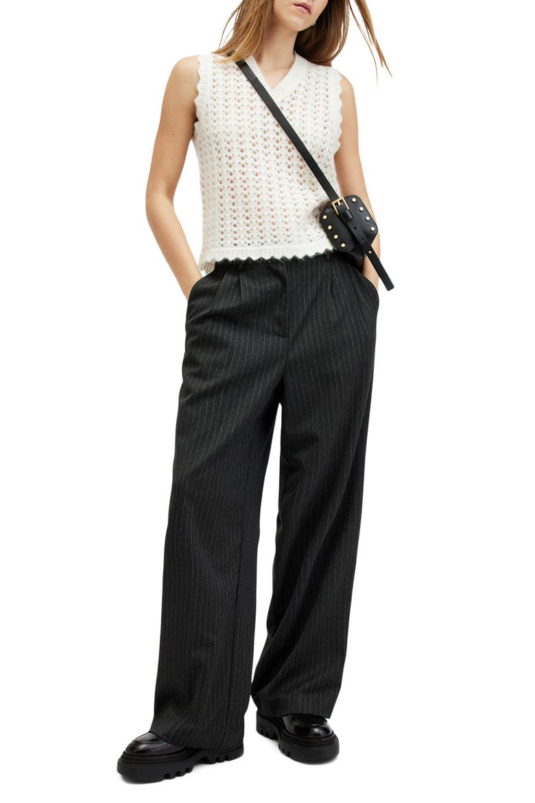 Vivian Openwork Sweater Vest, Alternate, color, CHALK WHITE