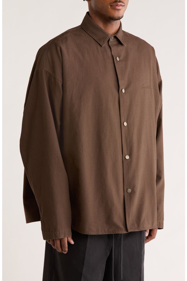 Cotton Canvas Overshirt, Alternate, color, BROWN