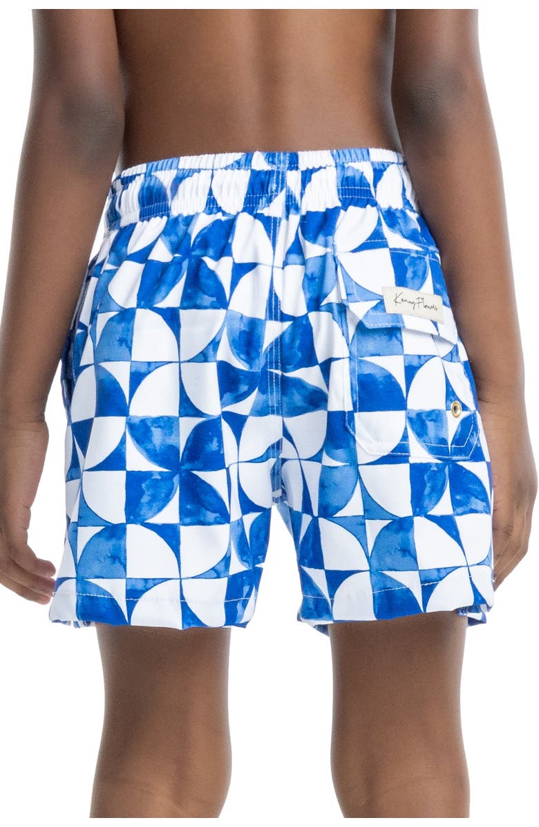 Kenny Flowers The Greece - Boys Swim Trunks UPF 50+, Alternate, color, Blue