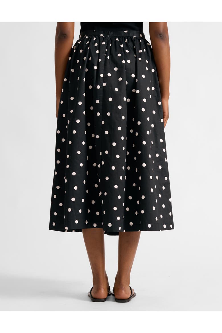 Polka Dot High-Waist Midi Skirt, Alternate, color, Black