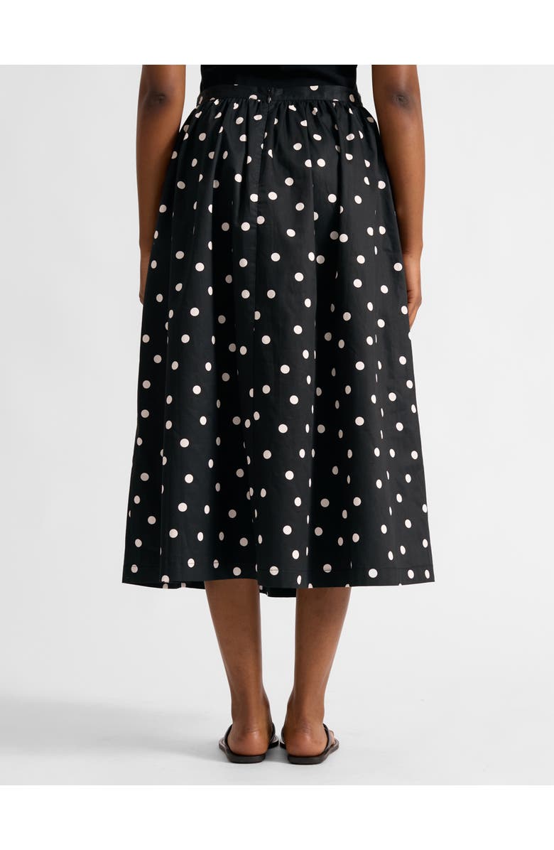 Albaray Polka Dot High-Waist Midi Skirt, Alternate, color, Black