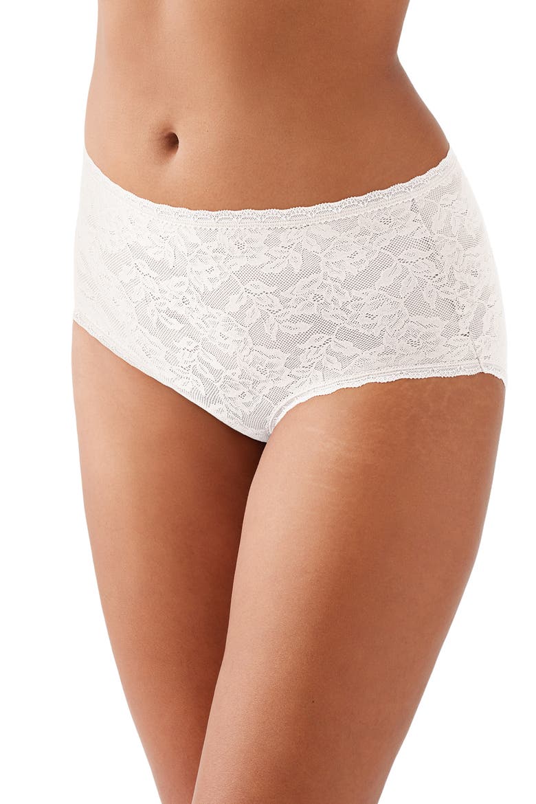 High Profile Lace Briefs, Alternate, color, WHITE
