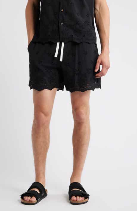 RIZORT Banks Embroidered Eyelet Cotton Shorts