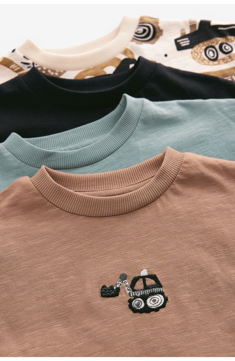 NEXT Kids' Digger Assorted 4-Pack Cotton T-Shirts, Alternate, color, 