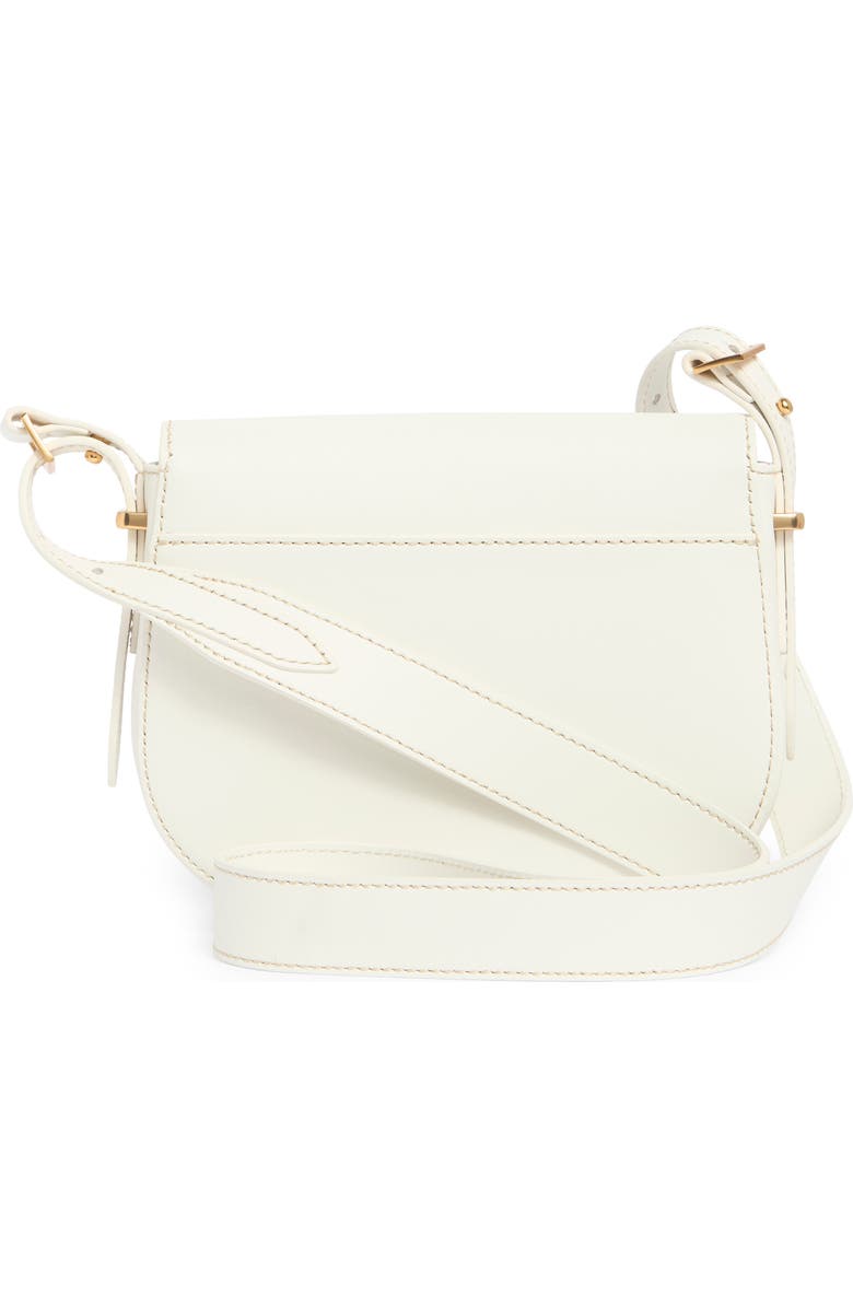 Sam Edelman Small Bay Leather Saddle Crossbody Bag, Alternate, color, Eggshell