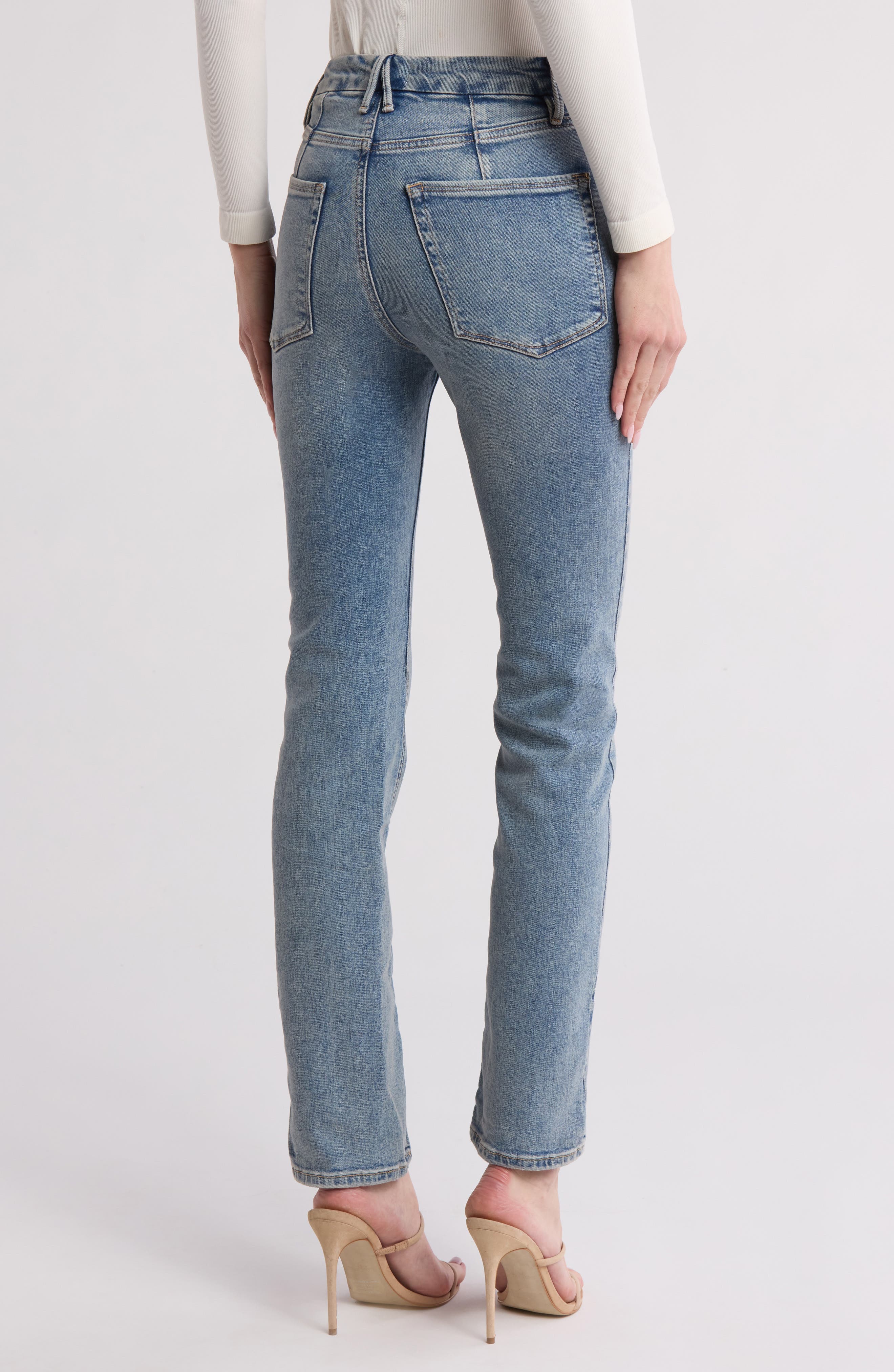 Good American Good Icon High Waist Straight Leg Jeans (Women ...