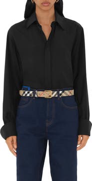 Burberry Check B Buckle Canvas Belt