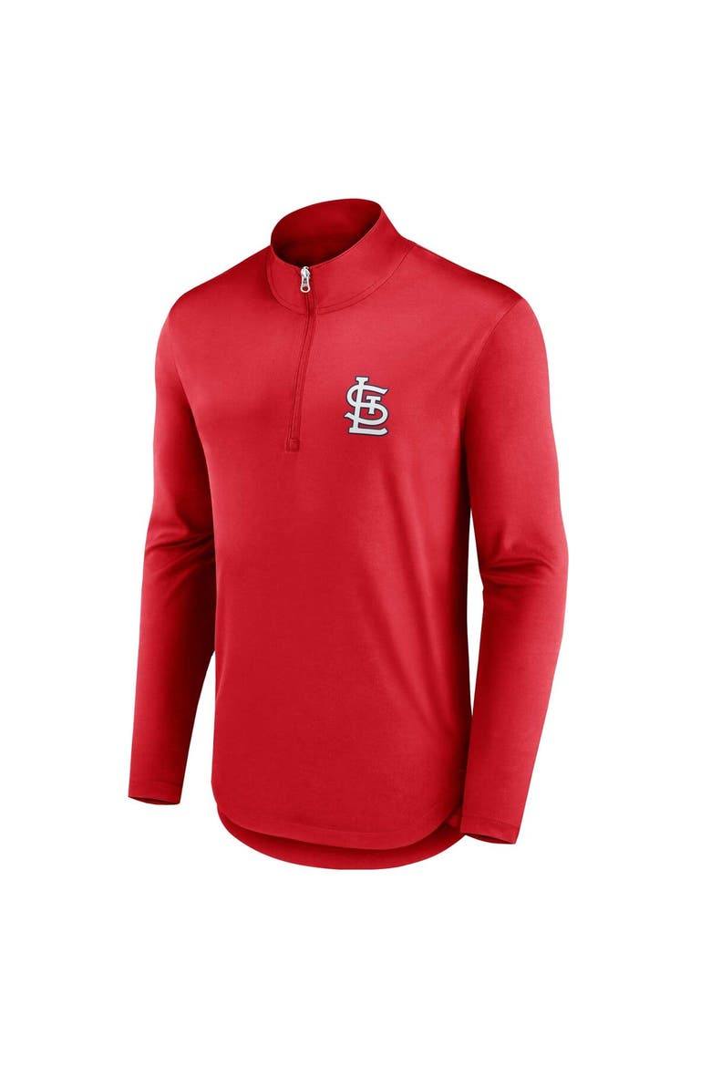 Men's Fanatics Branded Red St. Louis Cardinals Quarterback Quarter-Zip Top, Alternate, color, Red