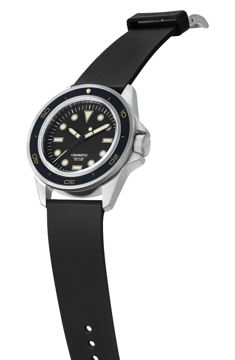 UNIMATIC Diving Heritage Diving Watch, 41.5mm, Alternate, color, Black